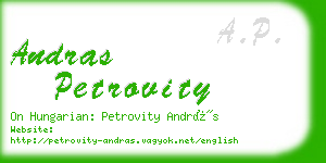 andras petrovity business card